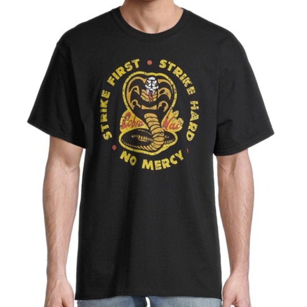 Cobra Kai black t-shirt short sleeve Karate Kid small 2XL Martial Arts men's Tee